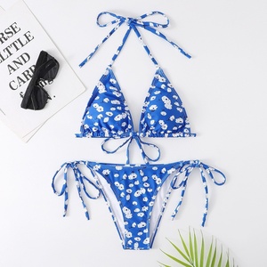 Nouvelle Tendance Maillot de Bain Femme 2 Pièces Sexy Bleu Basique : Soutien-Gorge Push-Up et String Triangle à Séchage Rapide - Product Image 2