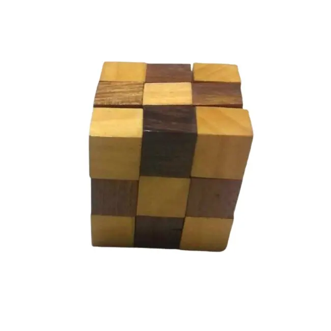 Groothandel Traditionele Houten Ster Puzzel Game 6 Perl Snake Cube Houten Puzzel Spel Exporteurs India