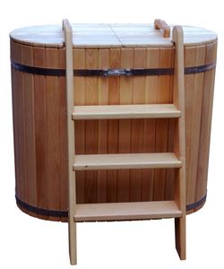 Bañera de madera de inmersión fría para 2 personas, bañera de Spa de primavera ovalada de cedro - Product Image 5