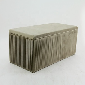 HStex — pied-de-pied en velours pour rangement, meuble moderne, <span class=keywords><strong>pouf</strong></span> pour grand coussin, pochette de <span class=keywords><strong>canapé</strong></span>, siège en velours - Product Image 3