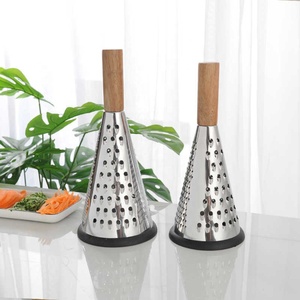 Rallador de Verduras de Acero Inoxidable de 3 Lados con Mango de Madera, Multiusos <span class=keywords><strong>para</strong></span> el Hogar y Restaurantes - Product Image 5