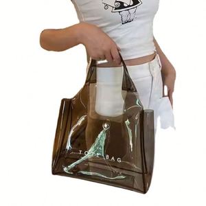 Bolsa de Mano de PVC Personalizada de Moda con Botón a Presión, Bolsa de Playa Transparente para Compras, Artículo Promocional - Product Image 2