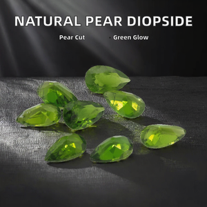 Piedra Preciosa Natural D&T de Alta Calidad para Joyería, Forma de Pera, Corte Perfecto 3*5mm, Diópsido Verde Oscuro de Rusia con Cambio de Color - Product Image 2