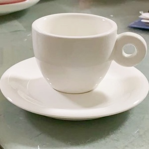 Tazza e Piattino per Espresso in Ceramica con Logo Personalizzato, 50 55 60 70 75 <span class=keywords><strong>80</strong></span> <span class=keywords><strong>ml</strong></span>, Tazza e Piattino in Porcellana Bianca per Caffè Espresso - Product Image 2