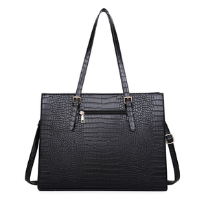 Nouveau sac à main pour ordinateur portable pour femme, grande capacité, en PU, fermeture éclair, tendance, à porter en bandoulière, 15,6 pouces, motif crocodile, loisirs, voyage - Product Image 5