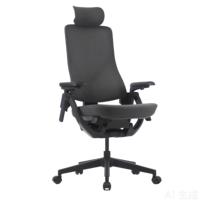 Chaise de bureau ergonomique à dossier haut, chaise de bureau à domicile avec appui-tête, coussin large, chaises en maille grandes et hautes LKC-304
