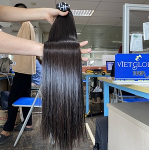 <b>Raw</b> Natural Bone Straight Double Drawn Double Weft Virgin Hair 100% Bulk Vietnam Hair Bundle 6-40 Inch Soft Smooth Healthy - Product Image 1