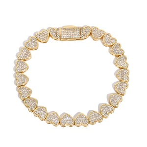 Premium B2B Wholesale Iced Out VVS Moissanite Heart Bracelets S925 Sterling Silver Hip Hop Bling Streetwear Jewelry For <b>Men</b> - Product Image 2