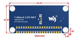 Дисплей Waveshare 1,44 дюйма LCD HAT для Raspberry <span class=keywords><strong>Pi</strong></span> 2B/3B/3B+/Zero/Zero W, 128x128 пикселей, интерфейс SPI, светодиодная подсветка, 3,3 В - Product Image 6