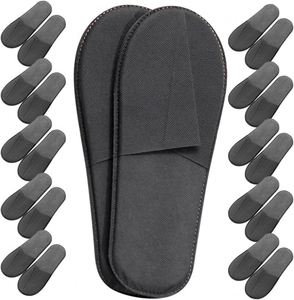 Chaussons d'hôtel jetables noirs de luxe modernes en tissu non tissé pour salon de beauté et SPA, écologiques, en promotion - Product Image 3