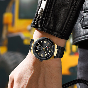 นาฬิกาข้อมือควอตซ์แฟชั่นลำลองสำหรับผู้ชาย รุ่น 8471 ตัวเรือนโลหะผสม สายสแตนเลส กันน้ำ โครโนกราฟ ขนาด 42 มม. - Product Image 2