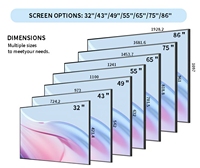 Pantalla LCD Digital Ultrafina de 32 43 49 55 Pulgadas para Interiores, Pantalla Táctil de Pared para Publicidad en Ventanas