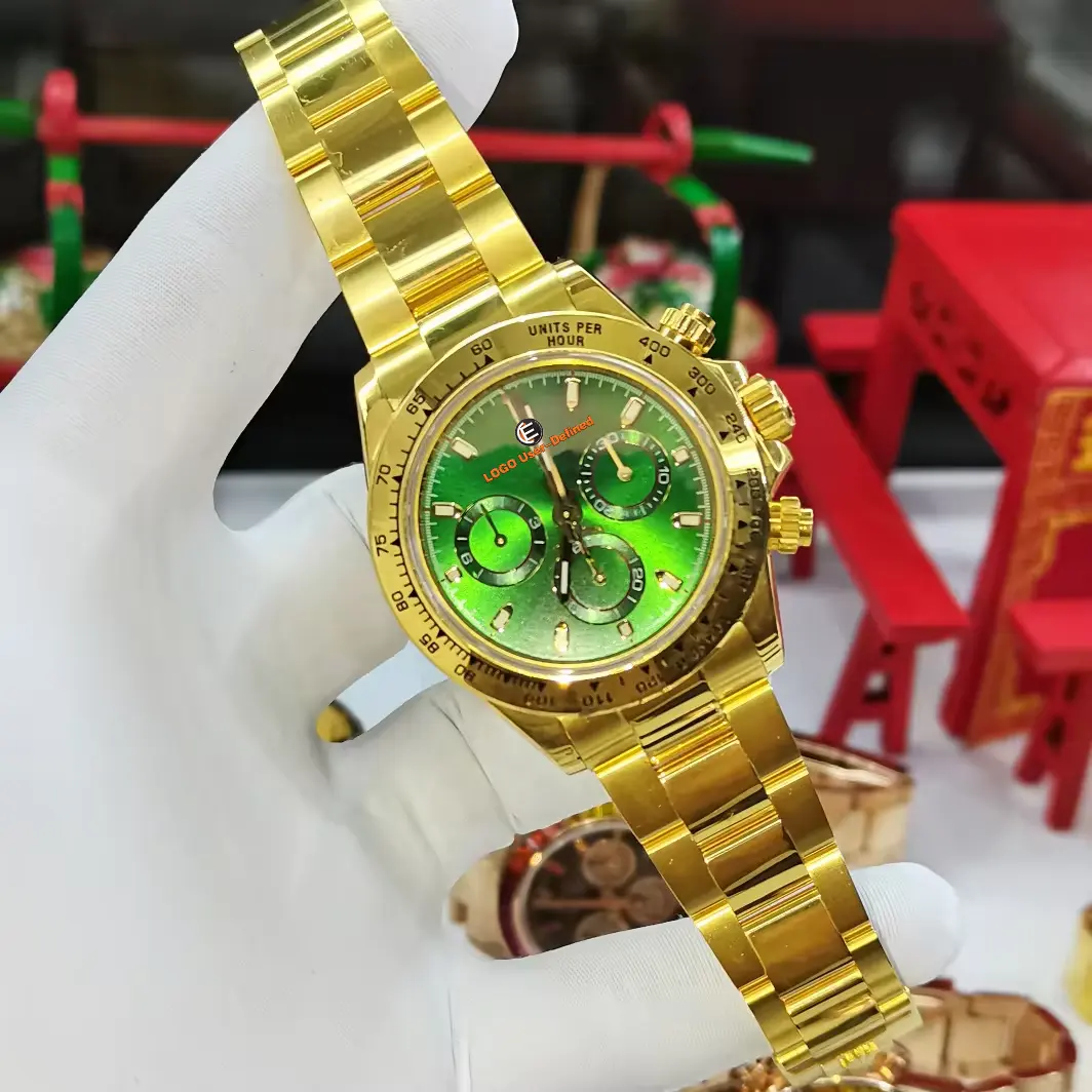 Relojes de oro enrollados 14K 18K 24K mecánico automático 116508 904L Super clon daytonas 4130 movimiento 40mm cronógrafo rolexese