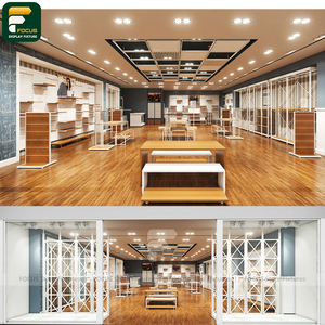 Modern Clothing Boutique Garment Rack Display Cabinet Wall Panel <b>Reception</b> <b>Counter</b> Lighting Showcase Unit - Product Image 3