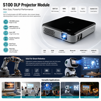 Proyektor Home Theater Portabel 4K Mendukung LED Mini Beamer |   Proyektor Pintar Sinema Saku Portabel Android 13 dengan Baterai Terpasang