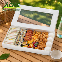 Picknick Catering Party Kraftpapier-Box mit Klarsichtfenster Sushi Sandwich Obst Salat Brathähnchen Takeaway Essensboxen Großhandel