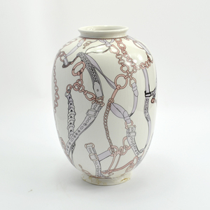 Jarrones <span class=keywords><strong>de</strong></span> cerámica <span class=keywords><strong>de</strong></span> diseño <span class=keywords><strong>de</strong></span> cadena redonda para flores al por mayor - Product Image 1