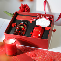 Coffret Cadeau Romantique de Luxe pour la Saint-Valentin et le Nouvel An, Ensemble de Bougies Parfumées en Cire de Soja et Diffuseur à Bâtonnets, Coffret Cadeau