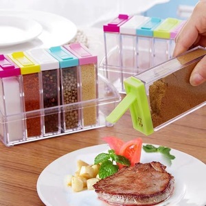 Transparent Plastic <b>Spice</b> <b>Jar</b> Set Salt Pepper Seasoning Bottle Colorful Lid Leak Proof Eco-Friendly Dust Resistant Food Grade - Product Image 6