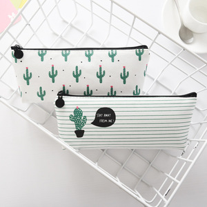 Trousse à crayons en tissu coréen imprimé <span class=keywords><strong>Cactus</strong></span>, plante, en toile, pour crayons, papeterie, mignonne, de bureau, pour filles - Product Image 4