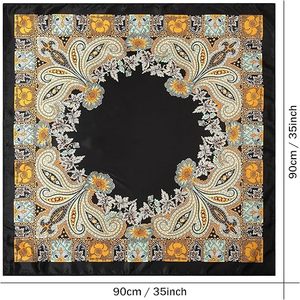 4 pièces <span class=keywords><strong>de</strong></span> foulards carrés en satin <span class=keywords><strong>de</strong></span> <span class=keywords><strong>soie</strong></span> <span class=keywords><strong>de</strong></span> haute qualité 90x90cm, imprimés numériques multi-styles, foulards pour cheveux et cou pour femmes et hommes, vente en gros à bas prix - Product Image 5