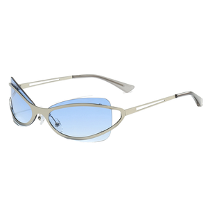 Custom Logo 2026 Fashion Ladies Rimless Cat Eye Sunglasses UV400 Metal Frame Y2k Sun Glasses for Women - Product Image 1