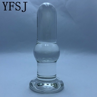 YFSJ Borosilicate Glass Anal Prostate SPOT Massager Sex Toy Medicine Hammer Model untuk Wanita Pria (Transparan 129x41.5mm 254.5g)