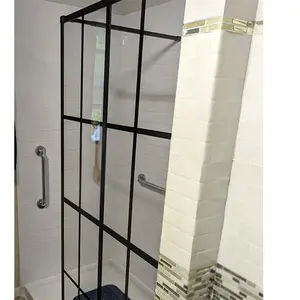 5mm 6mm 8mm 10mm Silk Screen Tempered Shower Glass Panels in Black Shower Door