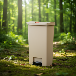Cestino per Rifiuti con Pedale Frontale Beige 50 L in Plastica - Product Image 3