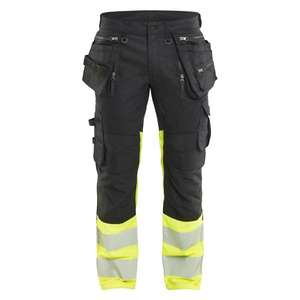 BLAKLADER - 113011499933D112 Hi-vis <b>trousers</b> <b>stretch</b> <b>Black</b>/Yellow - EAN 7330509949917 HI-VIS WORKWEAR - Product Image 1