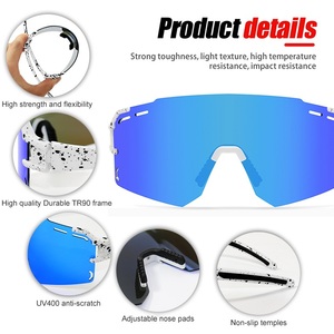 Spor Güneş Gözlükleri UV400 Koruma Bisiklet Koşu Gözlükleri Polarize Aynalı Lens Bisiklet Sürüşü Açık Hava Güvenlik Gözlüğü Özel Logo - Product Image 2