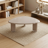 Goocoo Spanien Luxus-Villa-Projekt Moderner Lackierter HDF Maßgefertigter Couchtisch Organische Abgerundete Tischplatte Skulpturales Wohnzimmermöbel