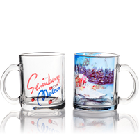Usine En Gros Sublimation Logo Personnalisé Imprimé Blancs Tasse En Verre Thé Au Lait Tasse À Café Avec Poignée Transfert De Revêtement Thermique De Chaleur