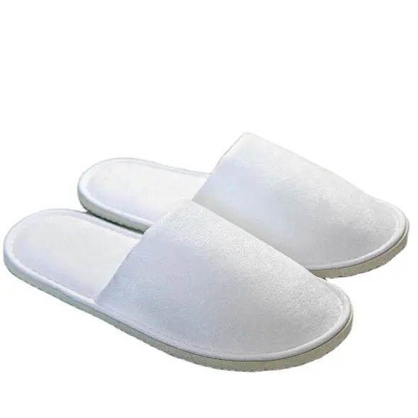 Cheap disposable slippers velour colorful slippers for men disposable custom logo hotel disposable slipper