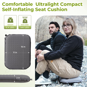 Надувная подушка для сидения легкая самонадувающаяся подушка для сидения из пены с эффектом памяти для стадиона, кемпинга - Product Image 2