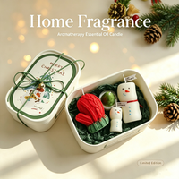 Panier de soins corporels de beauté pour les fêtes, bougie parfumée de Noël et boîte cadeau décorative botanique pour le festival de Noël