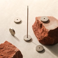 Porte-encens minimaliste MAXERY en laiton massif, mini brûleur rond pour bâtonnets d'encens, base en métal doré champagne moderne pour le yoga