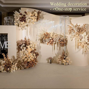 การจัด<span class=keywords><strong>ดอกไม้</strong></span>ทางเดินงานแต่งงานแบบกำหนดเองด้วยดอกกุหลาบแชมเปญ ดอกกล้วยไม้ และดอกยิปโซฟิลลา  <span class=keywords><strong>ดอกไม้</strong></span>ประดิษฐ์ตั้งพื้นสุดหรู - Product Image 3