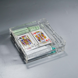Acryl Pokerchip-Rack Mit 2 Kartenschlitzen – Transparente Aufbewahrung Für Bis Zu 40 Chips