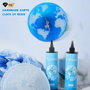 Haute qualité R S résine fabrication de bijoux dur UV terre horloge résine souple moule transparent Silicone néon lueur dans la résine 3D sombre