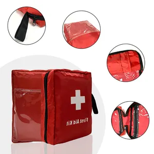 Casa di fabbrica nuova borsa di pronto soccorso in tessuto oxford impermeabile rosso con torcia logo personalizzato personalizzato per 25 50 persone