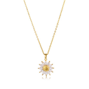 XL014 Oriole Jewelry Women's Everyday Dainty 316L <b>Titanium</b> Stainless Steel 18K Gold Plated Zircon Bamboo Mixed Pendant Necklaces - Product Image 5