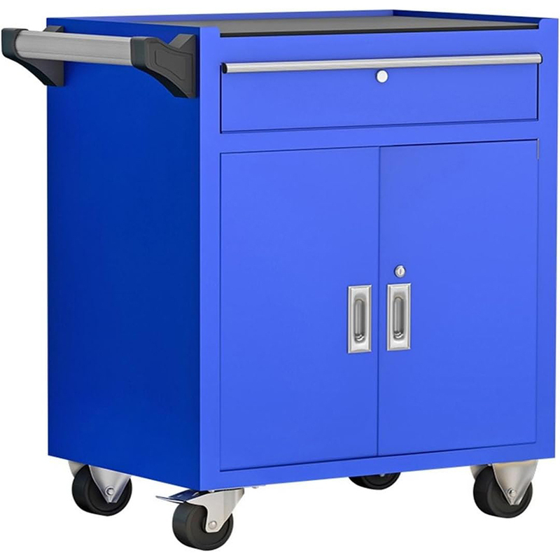 Blue Rolling Tool Cabinet with 2