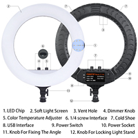 FOSOTO FT-54 di buona qualità Live streaming YouTube LED fotografia di riempimento luce anello di bellezza luce con supporto treppiede 21 pollici anello di luce