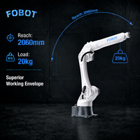 Robot Industrial de 6 Ejes FOBOT MB20-2060, Carga Útil de 20 kg, Alcance de 2060 mm, Precisión PLC, Paletización, Corte, Pulverización, IP67
