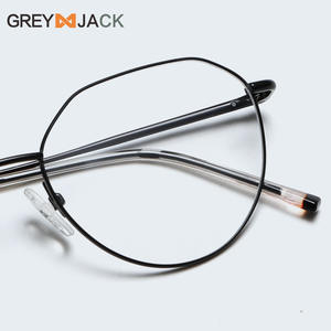 Monture de lunettes optiques polygonales artistiques Grey Jack en métal Me2006, pont moyen, unisexe - Product Image 5