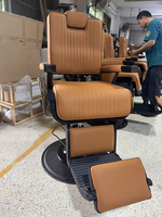 Chaise de salon de coiffure orange, moderne, inclinable, pivotante, robuste, pour coiffeur, vente chaude