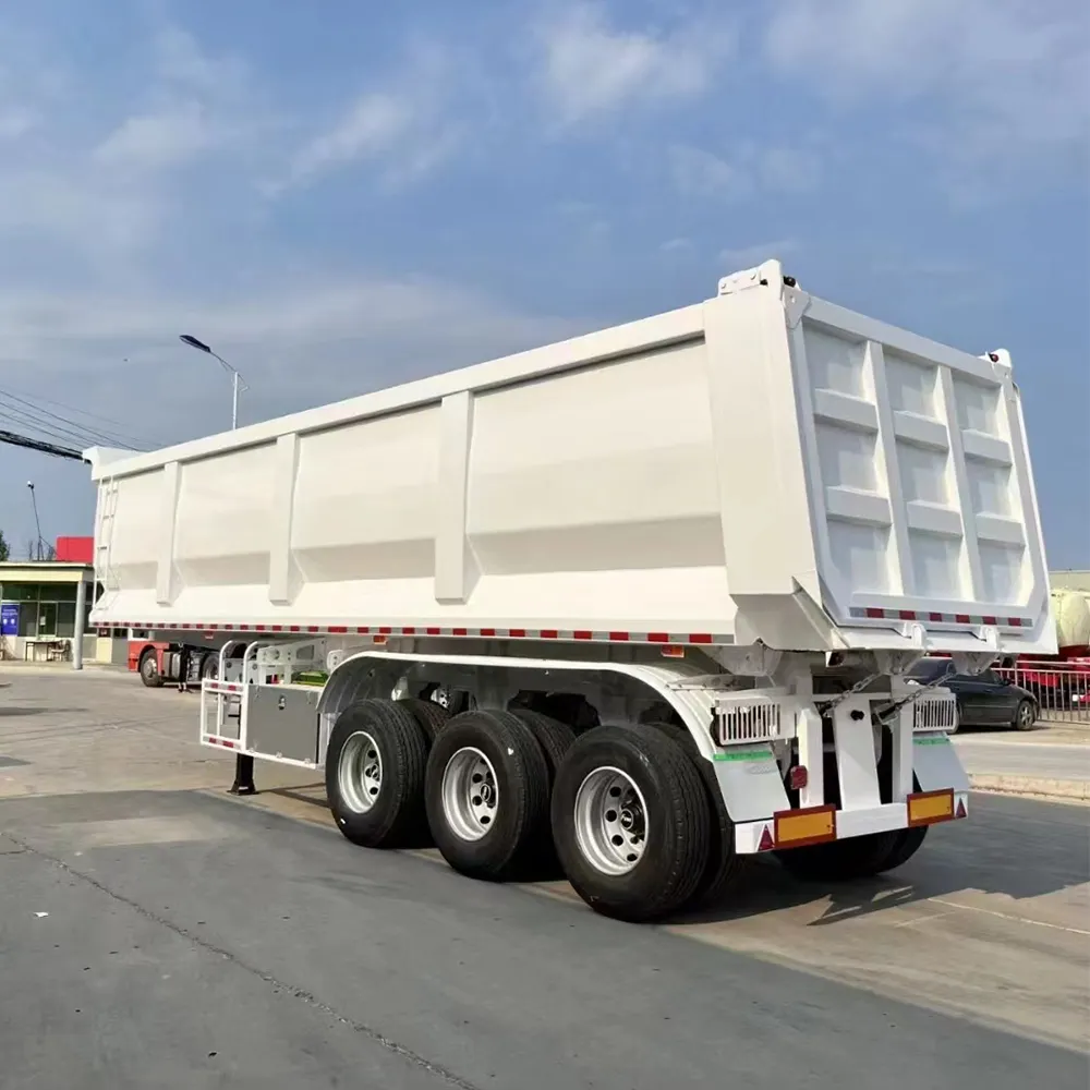 Aanpassen Vrachtwagen Aanhangwagen 3 4 Assen Landbouw Producten Transport Hek Oplegger Zijdump Oplegger