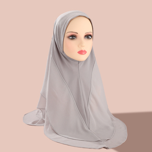 最新サテンシルクインスタントFoulard <span class=keywords><strong>Hijab</strong></span>ジャージープレミアムKleidハンガー女性ベール用ジョーゼットヒジャーブ布レディース - Product Image 2