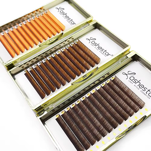 Plateaux d'extension de cils en cachemire brun doux russe vente en gros plateaux d'extension de cils en soie mate rouge foncé brun de marque privée - Product Image 6